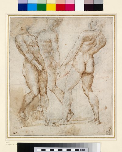 The Nude Bearers (Study for the Entombment) by Raffaello Sanzio Raphael